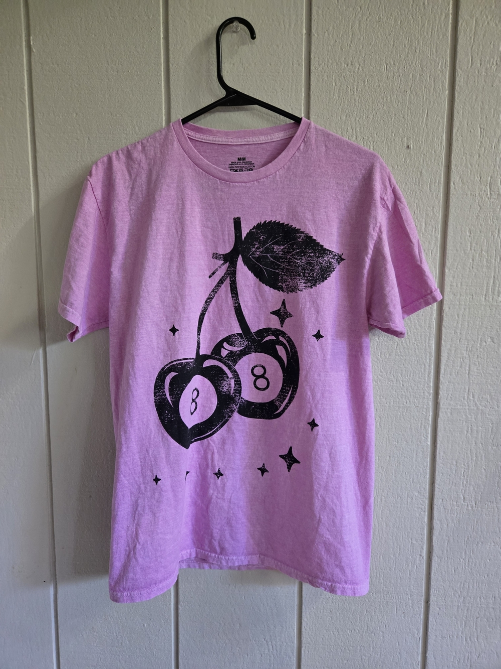 Juniors Pink Graphic Cherry Tee
